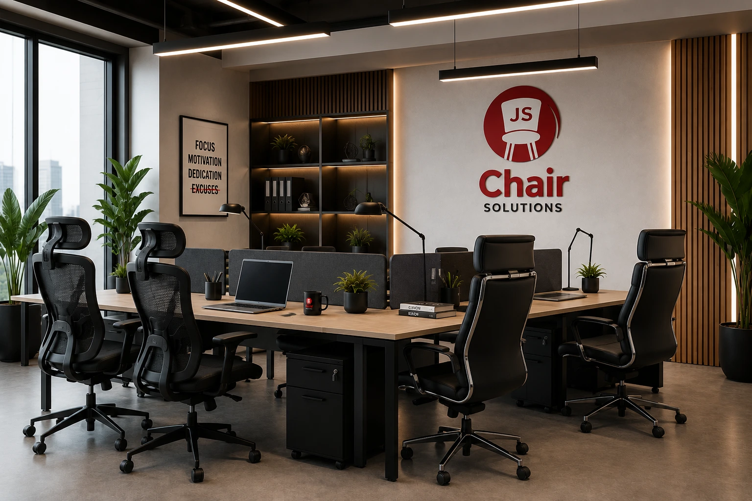 Workstation desk and chair environment